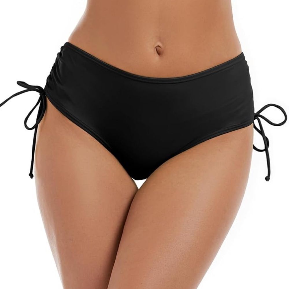 Bonneuitbebe‎ Black Swim Bottoms With Side Ties, Size S, NWT